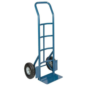 Custom blue powder coated steel warehouse cargo hand trolley for goods transport