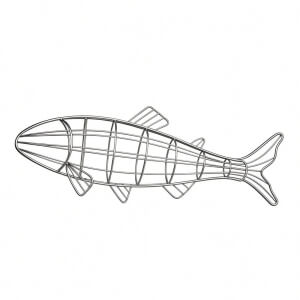 Custom welded metal wire fish frame skeleton, stainless steel wire bending fabrication
